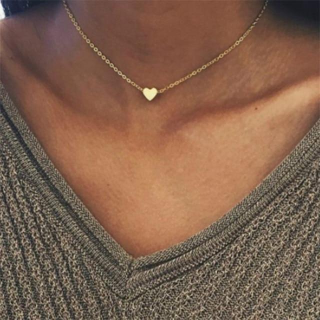 Tiny Heart Necklace for Women SHORT Chain - NECKLACE GIFT